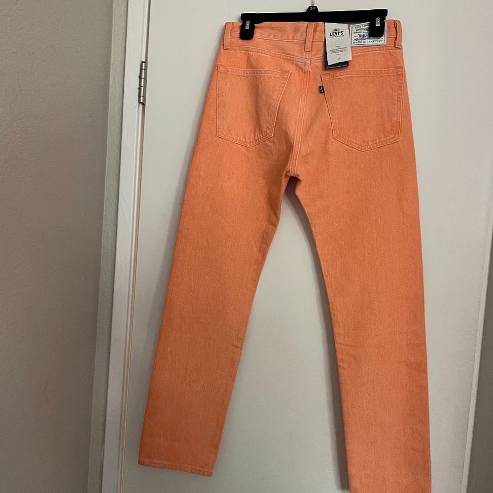 NWT Levi's Pipe Straight Jeans in Sherbet Orange - Picture 7 of 7